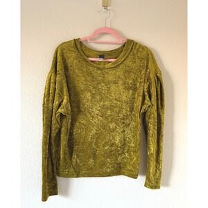 Free people We The Free Crushed Velvet Feeling LongSleeve Scoop Neck Top Size XS